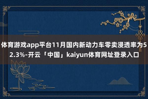 体育游戏app平台11月国内新动力车零卖浸透率为52.3%-开云「中国」kaiyun体育网址登录入口